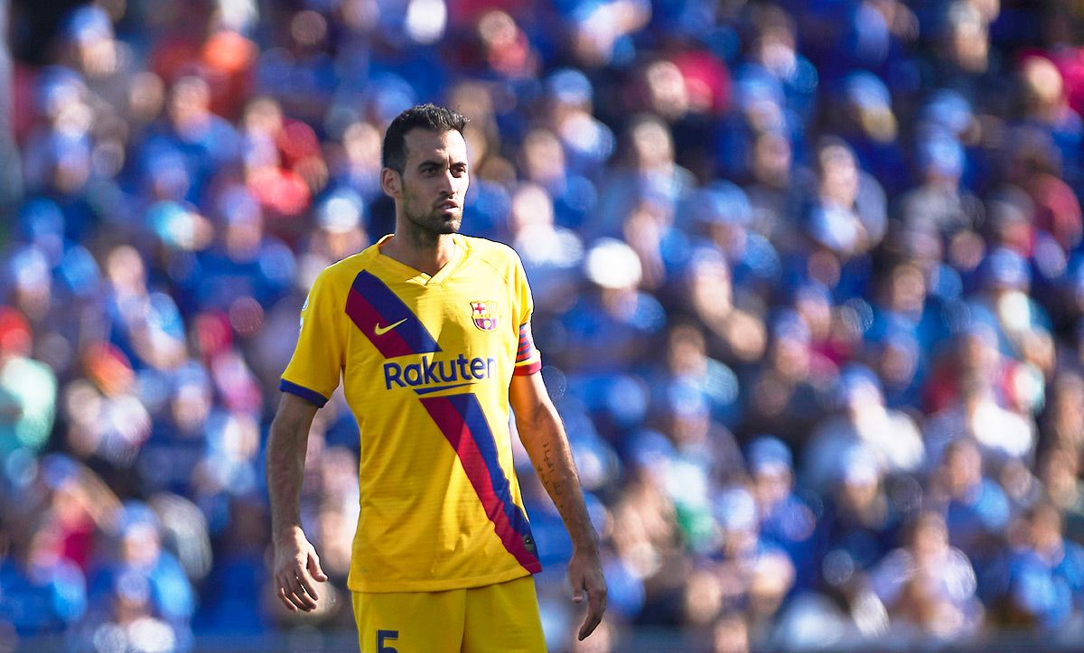 Sergio Busquets, during the match against the Leganés in Butarque