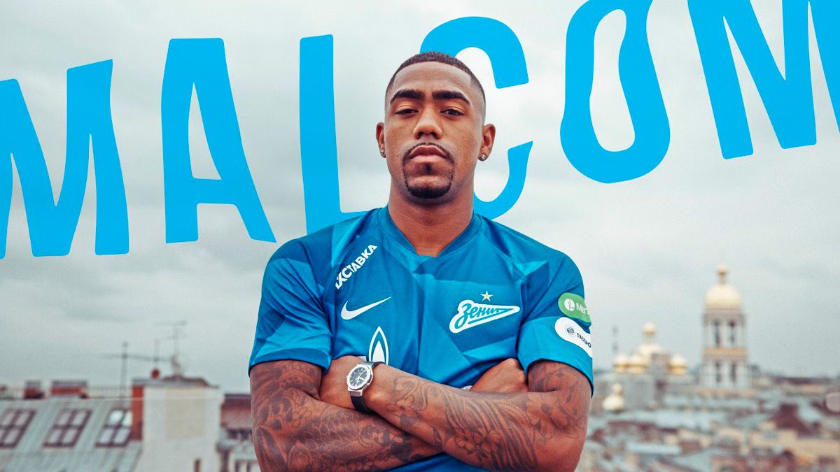 Malcom en su presentación con el Zenit tras dejar el Barça