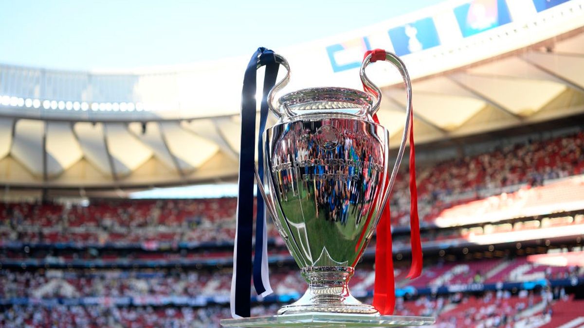 The Champions League trophy in one of its last finals