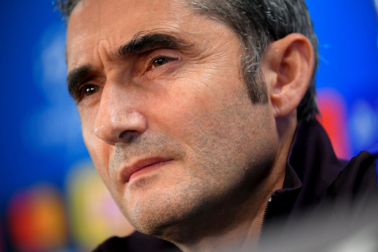 Valverde, in room of press with the Barça