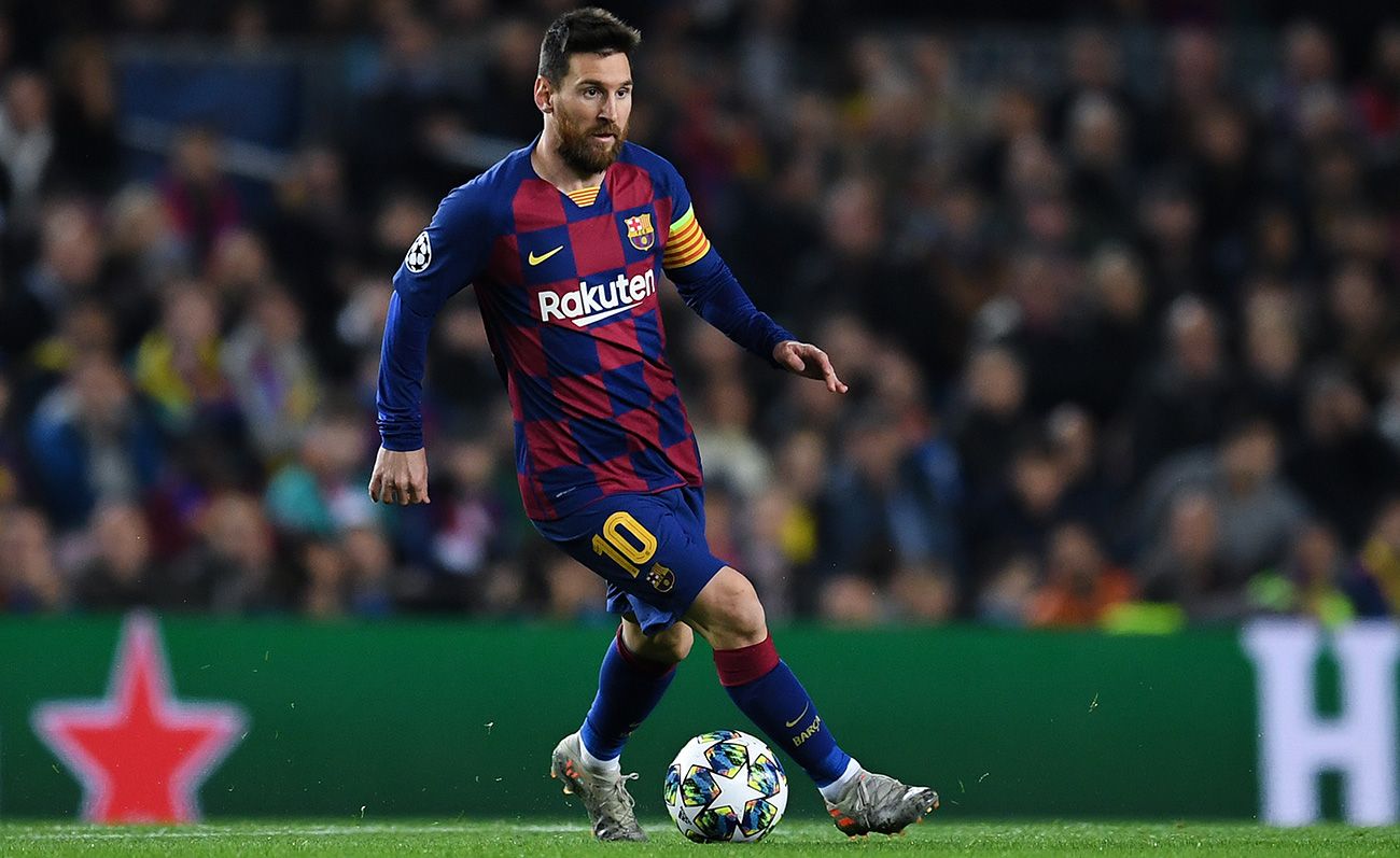 Messi, durante el partido contra el Dortmund