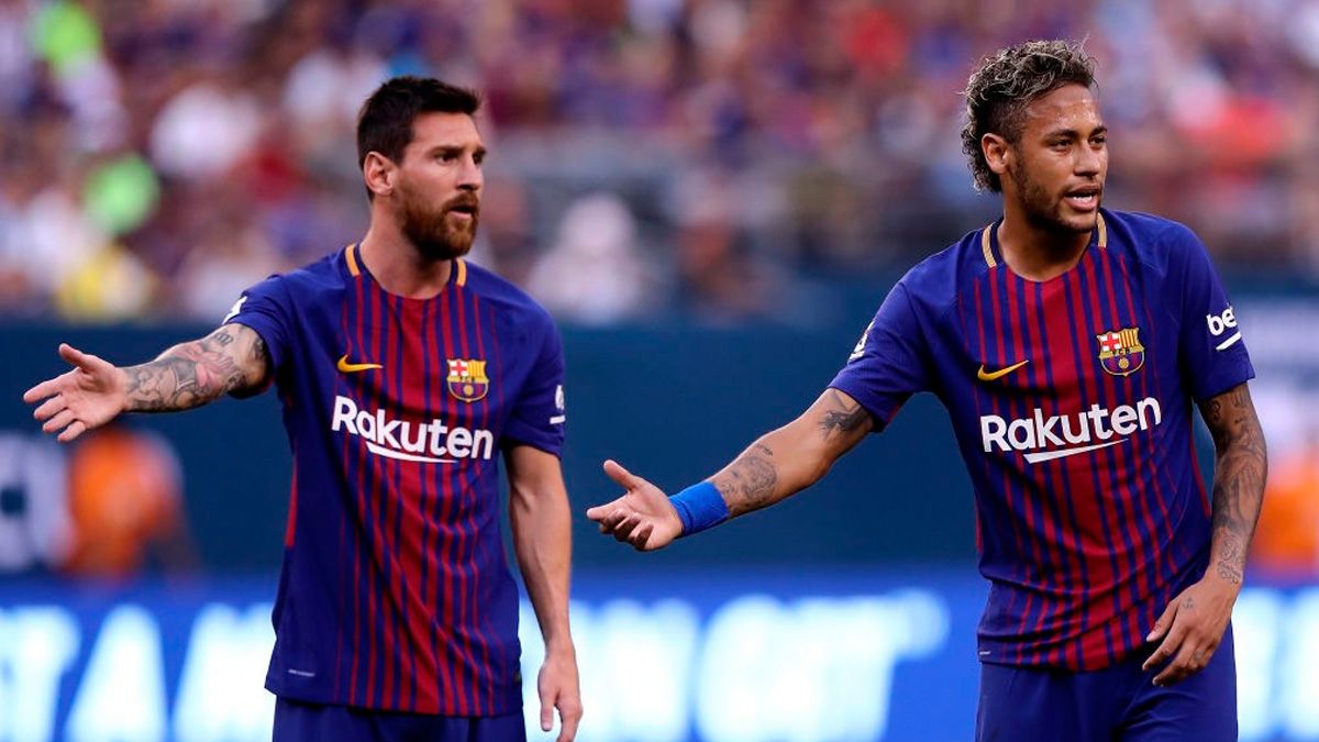 Leo Messi and Neymar in a match of Barça in LaLiga