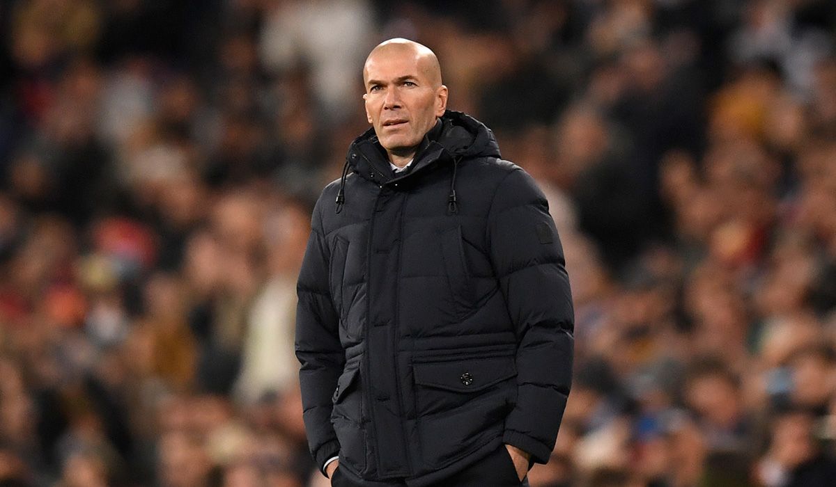 Zinedine Zidane, during the Madrid-PSG in the Bernabéu
