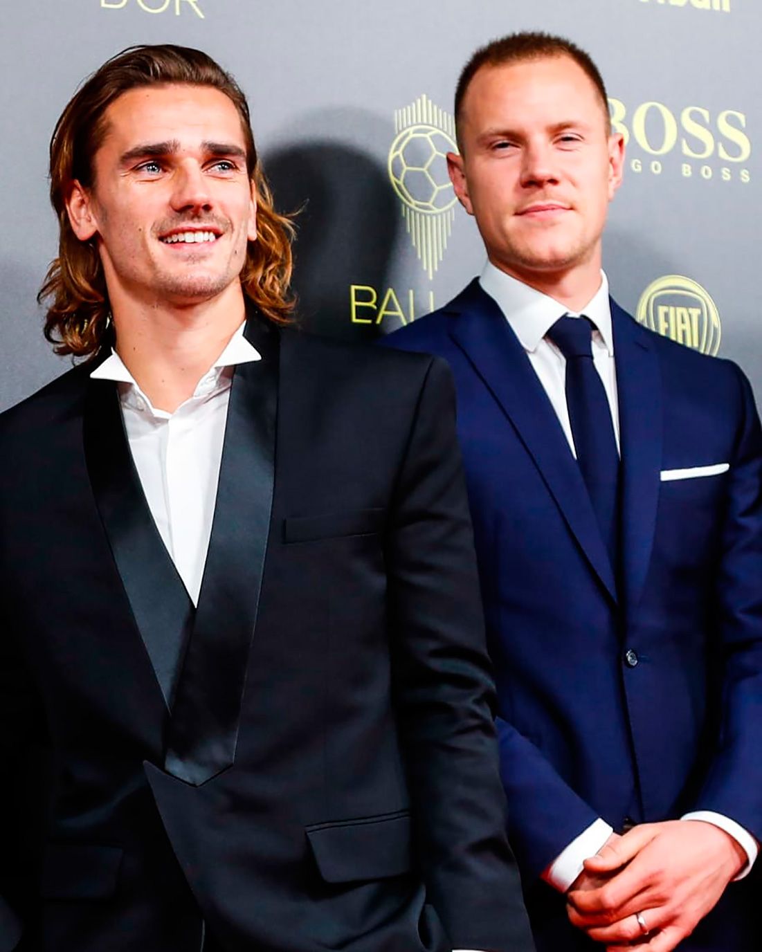 Ter Stegen y Griezmann en el photo-call del Balón de Oro