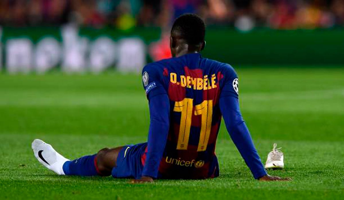 Ousmane Dembélé, injured against Dortmund