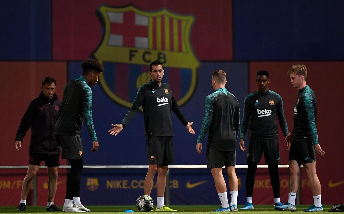 The FC Barcelona, training in the Ciutat Esportiva
