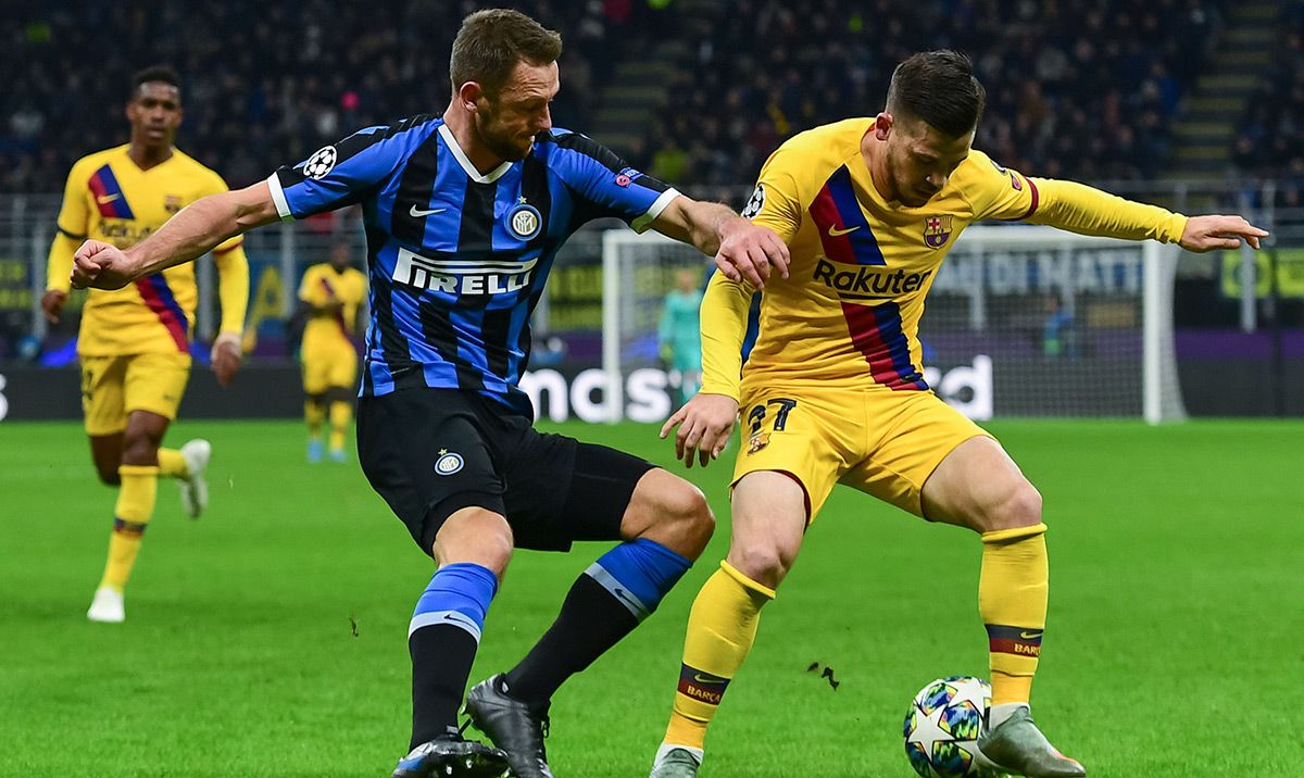 Carles Pérez, during the match against the Inter in Giuseppe Meazza