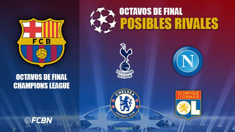 Cuatro posibles rivales para el FC Barcelona en octavos de Champions League