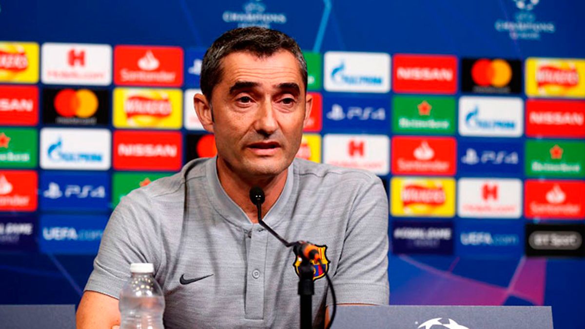 Ernesto Valverde, durante una rueda de prensa