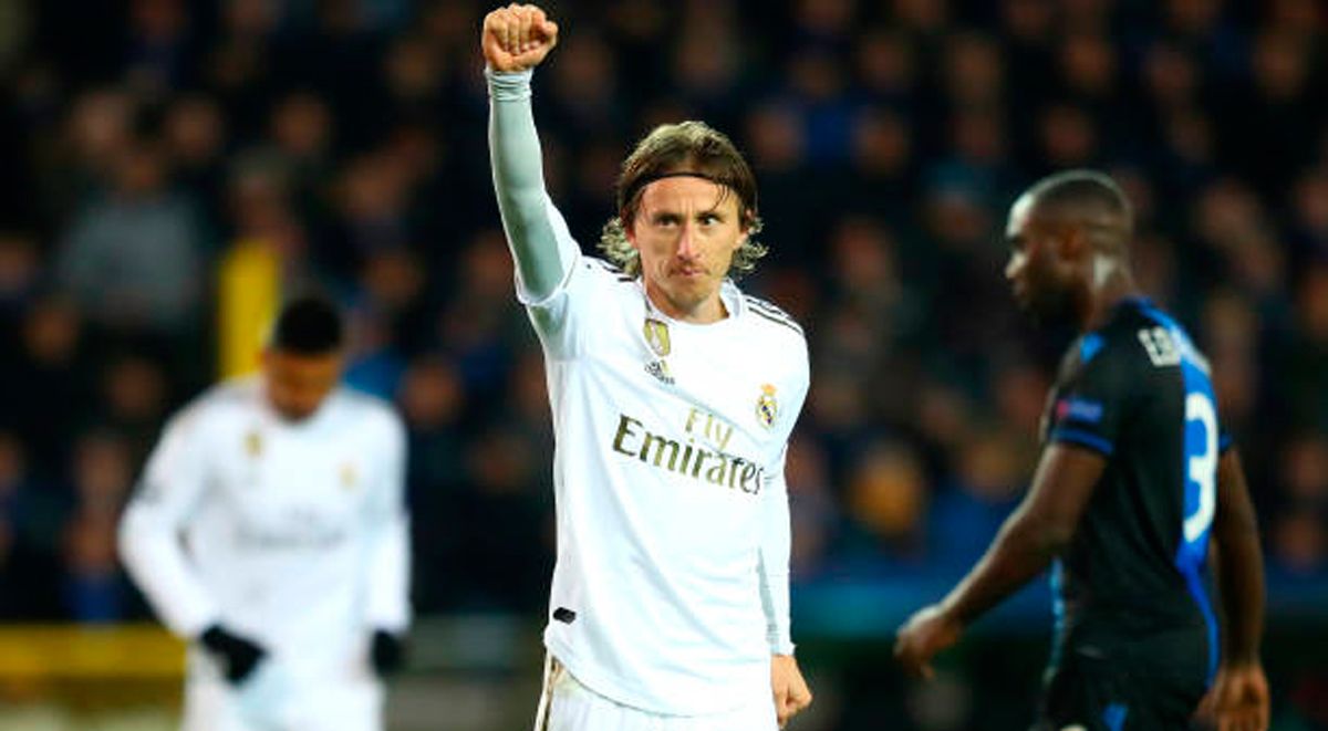Luka Modric, celebrating a goal