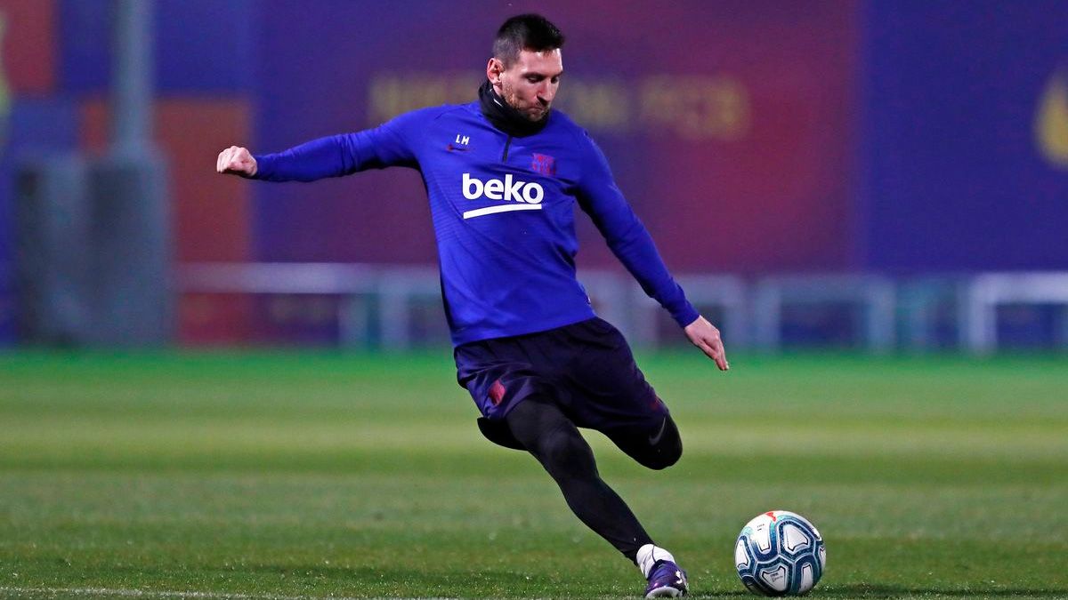 Leo Messi en una sesión de entrenamiento del FC Barcelona | FCB