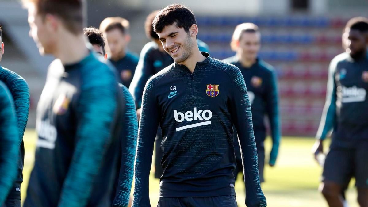 Carles Aleñá, target of Real Betis and Getafe, in a training session of Barça | FCB