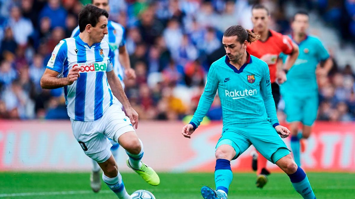 Antoine Griezmann en un partido del Barça en LaLiga