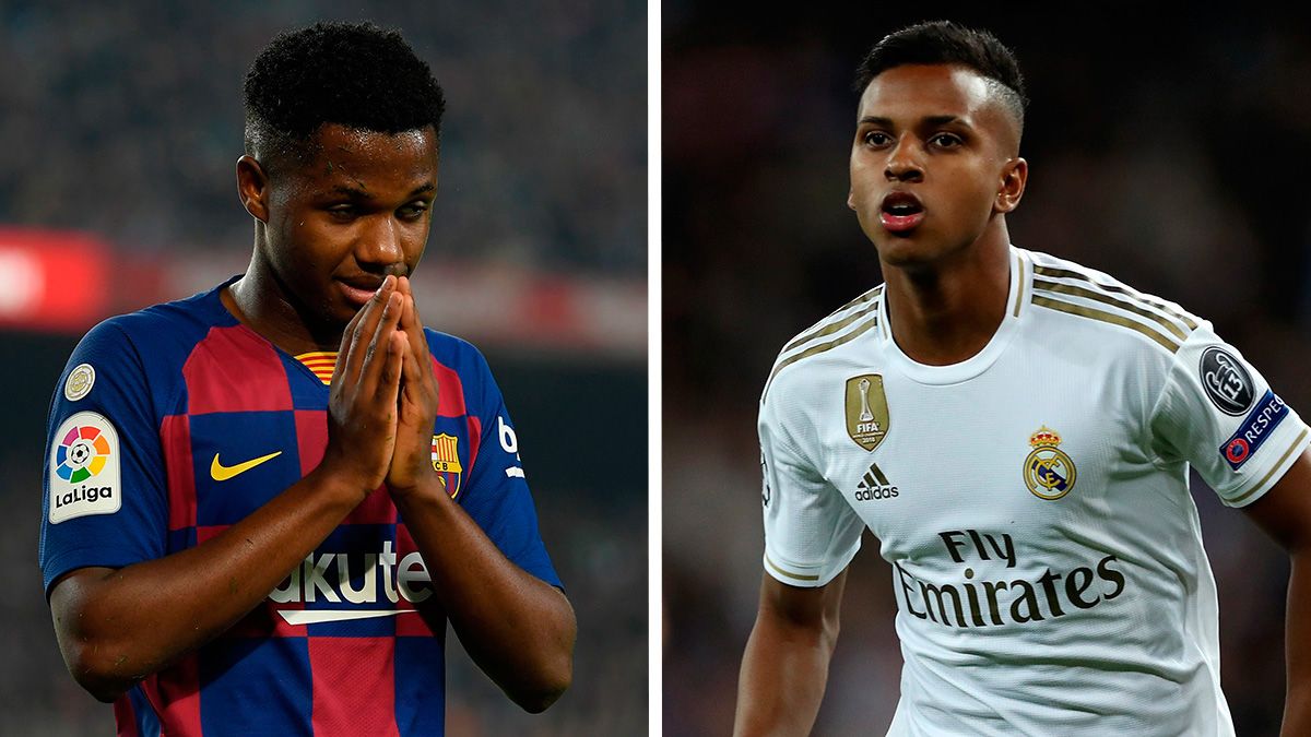 Ansu Fati y Rodrygo Goes, cara a cara en el Clásico