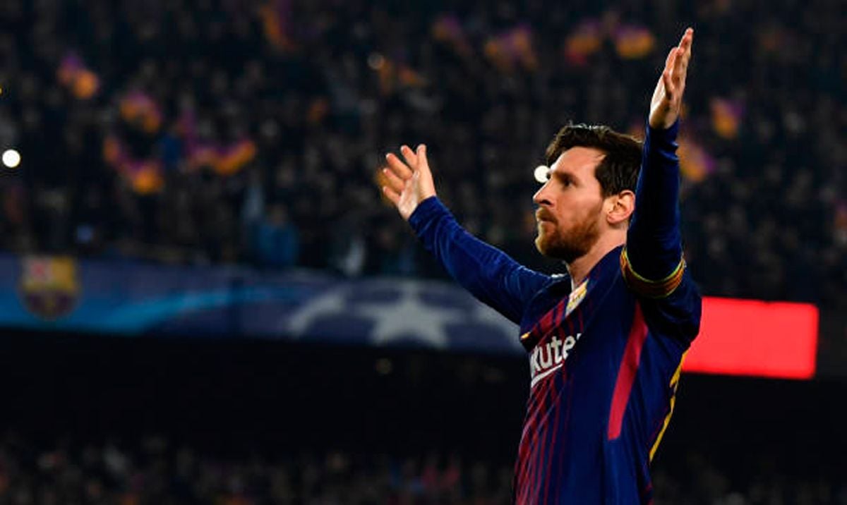 Leo Messi, celebrating a goal