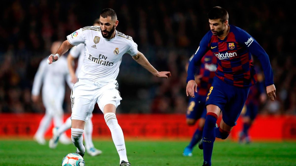 Gerard Piqué en un Clásico de LaLiga en el Camp Nou