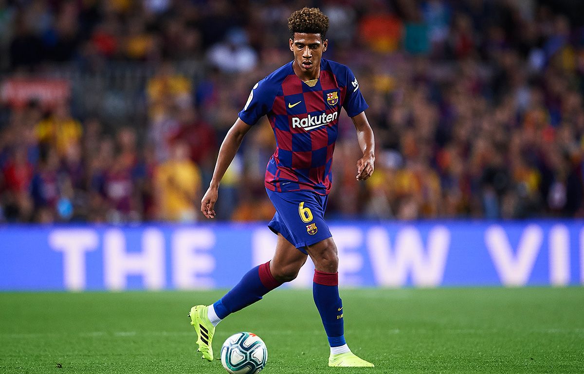 Jean-Clair Todibo, during a match with the FC Barcelona this season