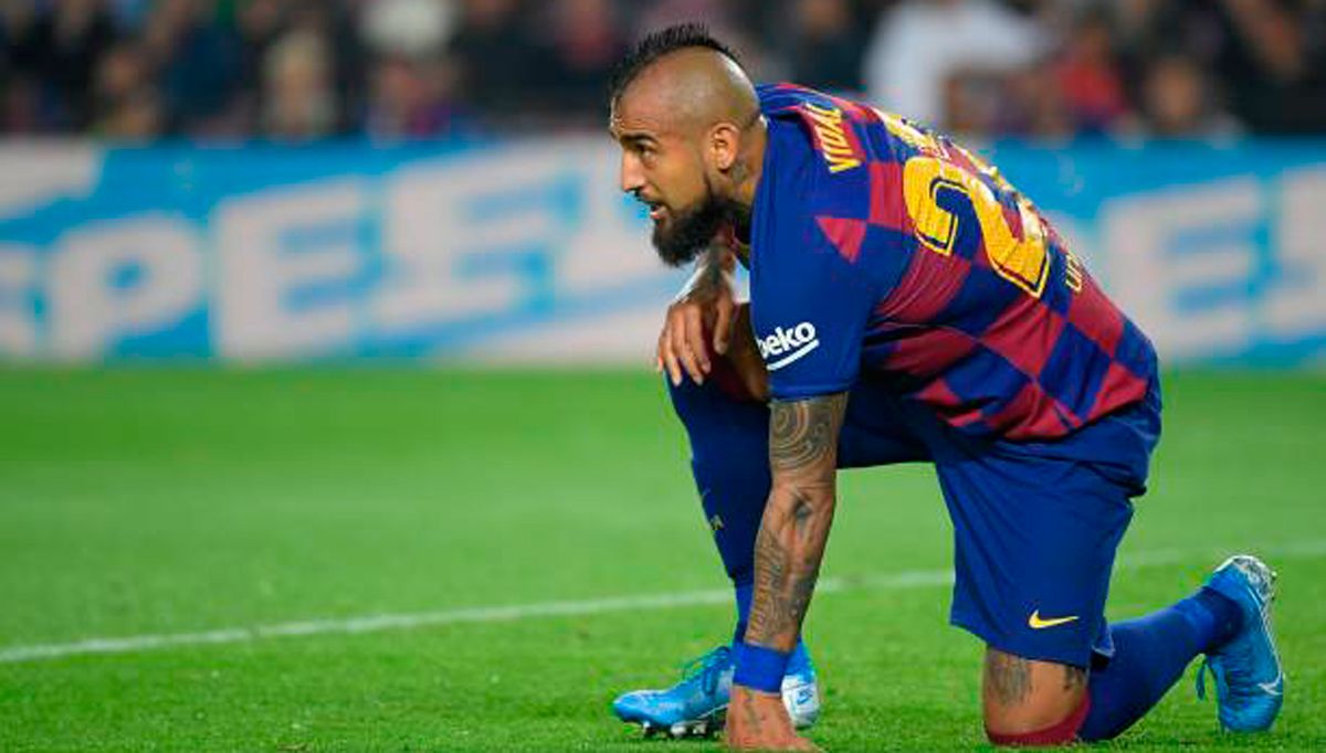 Arturo Vidal, during a match of the Barcelona