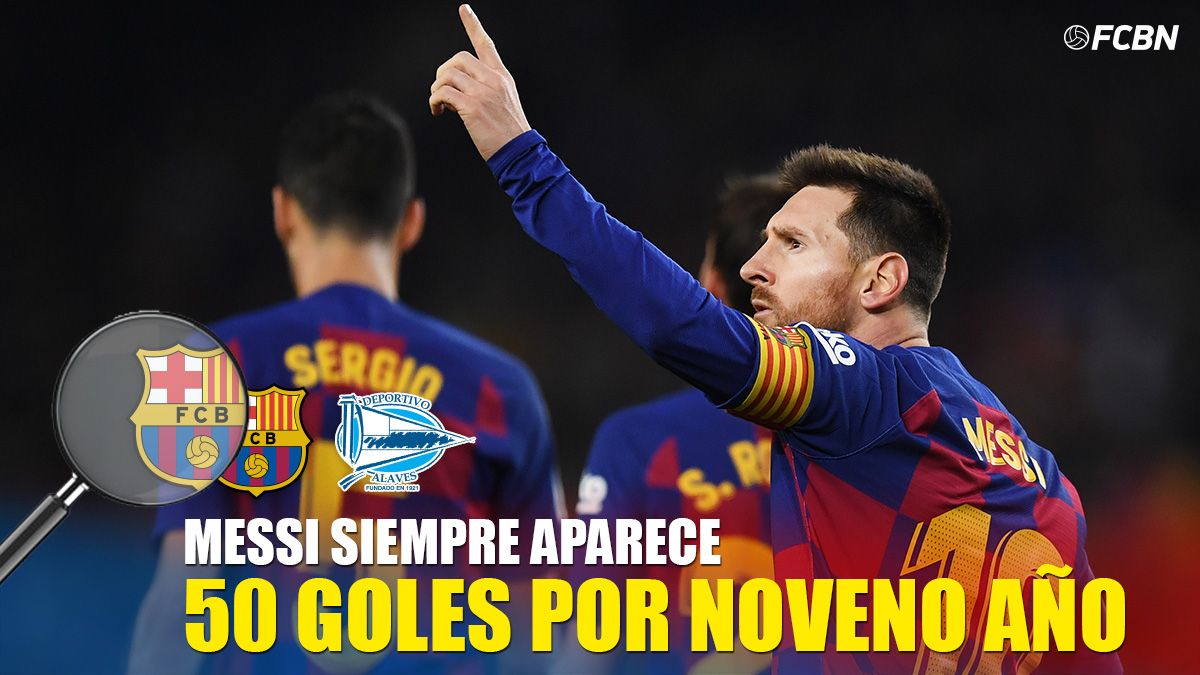 Leo Messi, celebrando un gol con el Barça frente al Alavés