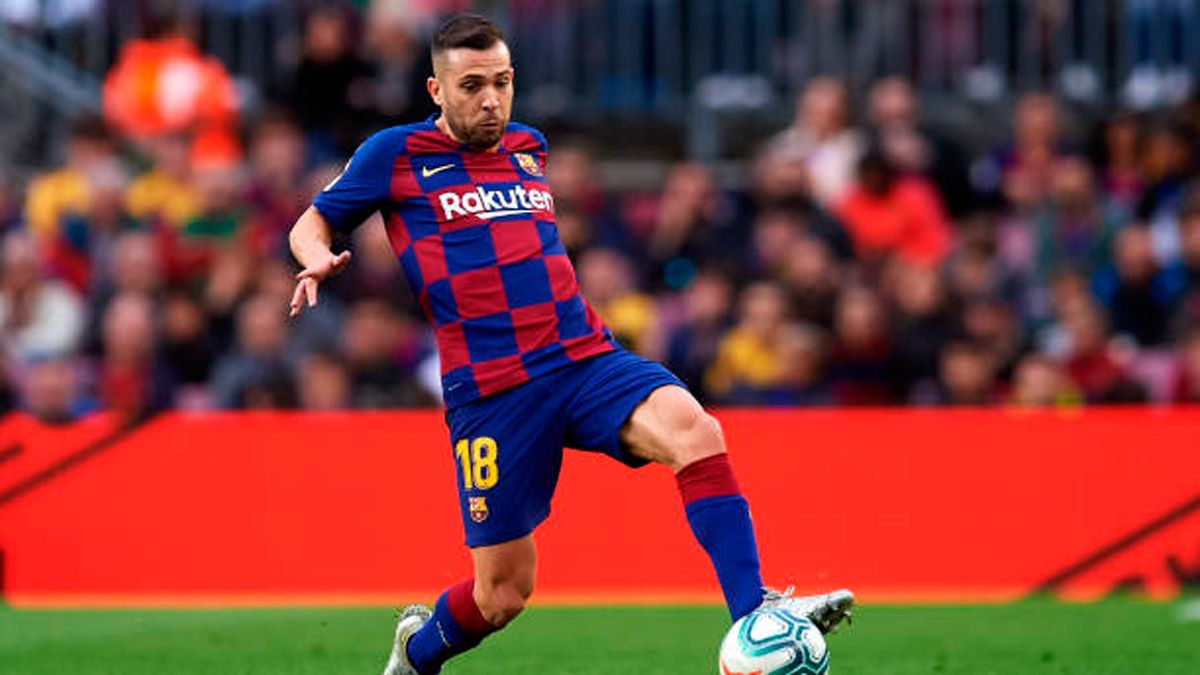 Jordi Alba, during a match with the FC Barcelona this season