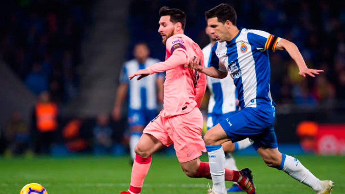 Leo Messi contra el Espanyol