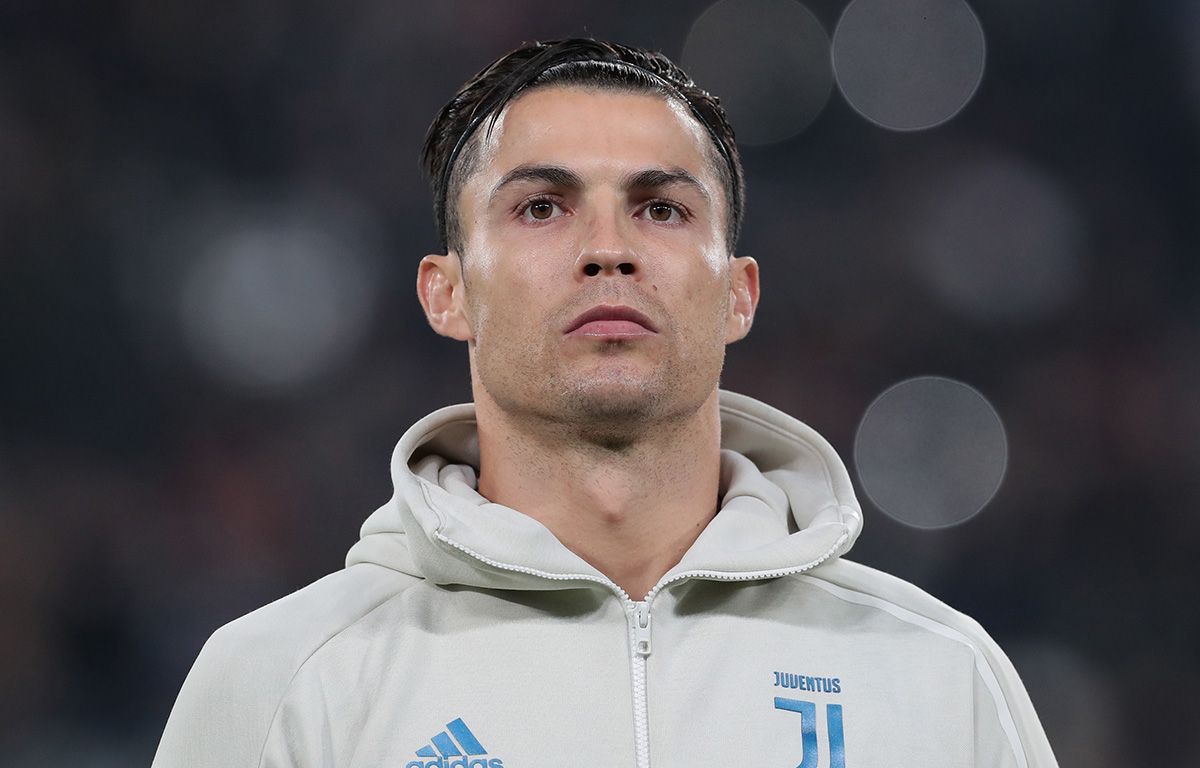 Cristiano Ronaldo, durante un calentamiento con la Juventus de Turín
