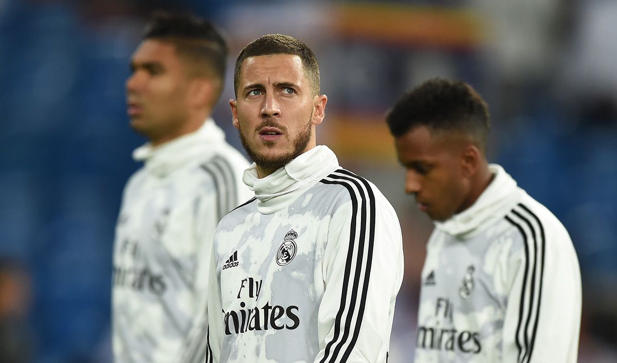 Eden Hazard, antes de un partido con el Real Madrid