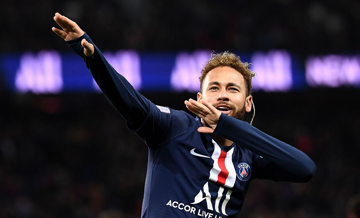 Neymar Jr, celebrando un gol marcado con el Paris Saint-Germain