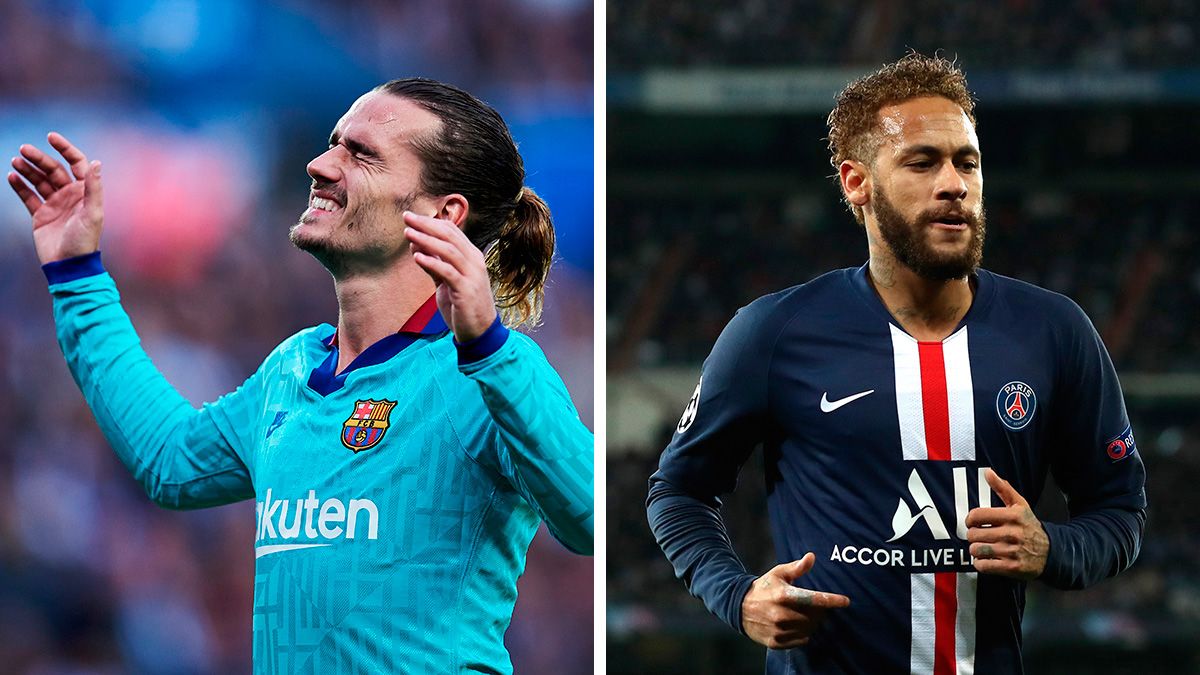 Antoine Griezmann y Neymar Jr, con el FC Barcelona y el PSG