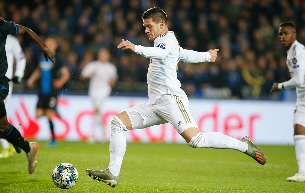 Luka Jovic, during a match with the Real Madrid this season