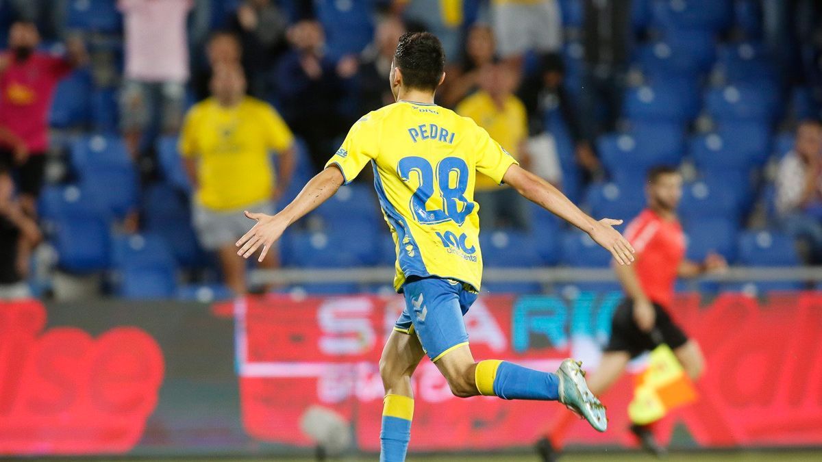 Pedri, celebrando un gol