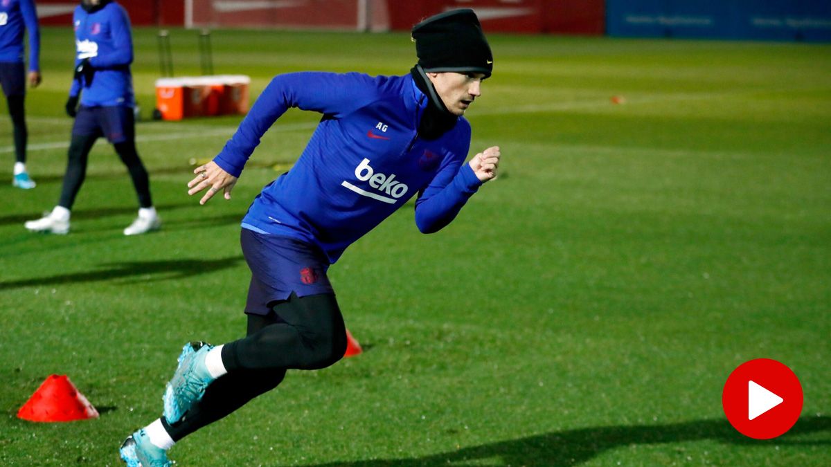 Antoine Griezmann in a training session of Barça | FCB