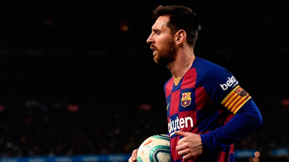 Leo Messi en un partido con el FC Barcelona