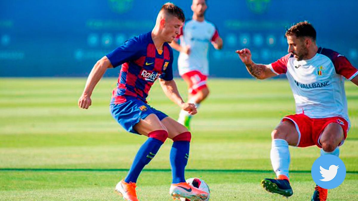 Mike Van Beijnen, during a friendly match with the filial of the Barça