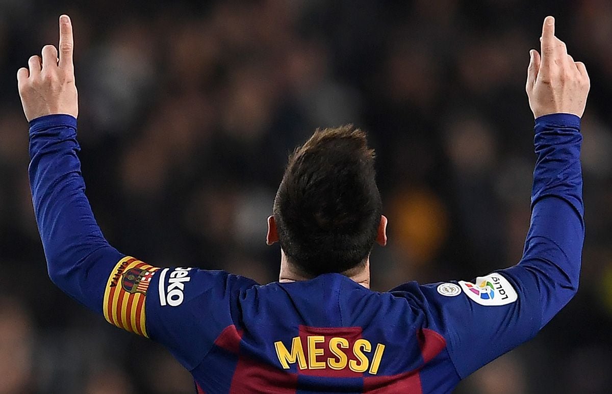 Leo Messi, celebrando un gol marcado con el Barça esta temporada
