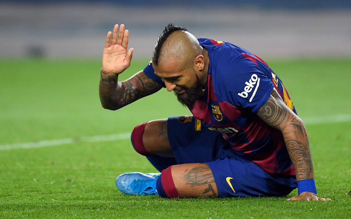 Arturo Vidal, regretting after an occasion failed with the Barça