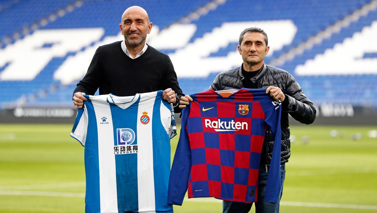 Abelardo y Valverde, antes del Espanyol-Barcelona de ida