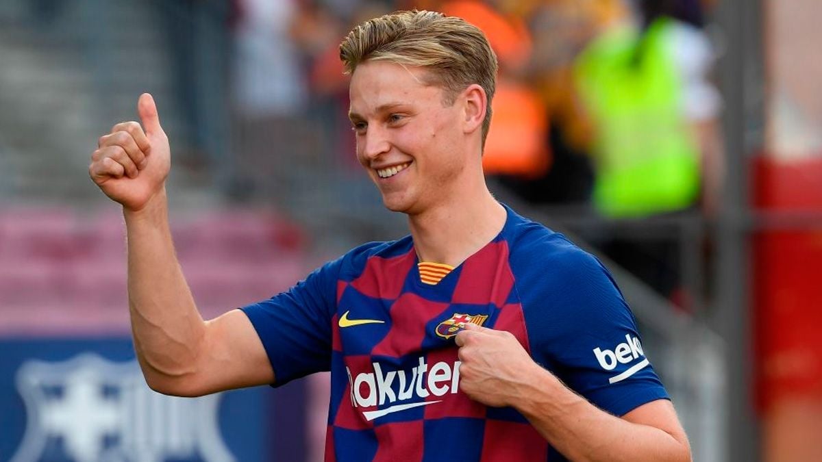 Frenkie de Jong in his presentation as a new signing of Barça