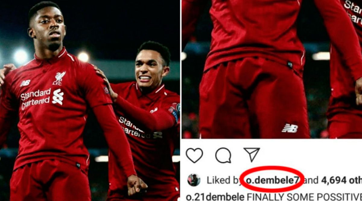 The image of the supposed 'like' of Dembélé through Instagram