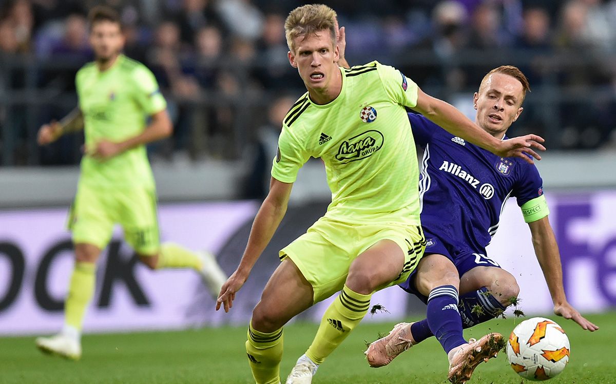 Dani Olmo, during a match played with the Dinamo of Zagreb