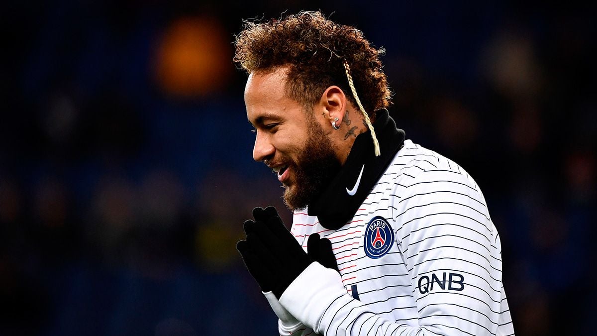 Neymar in a match of PSG in the Ligue 1