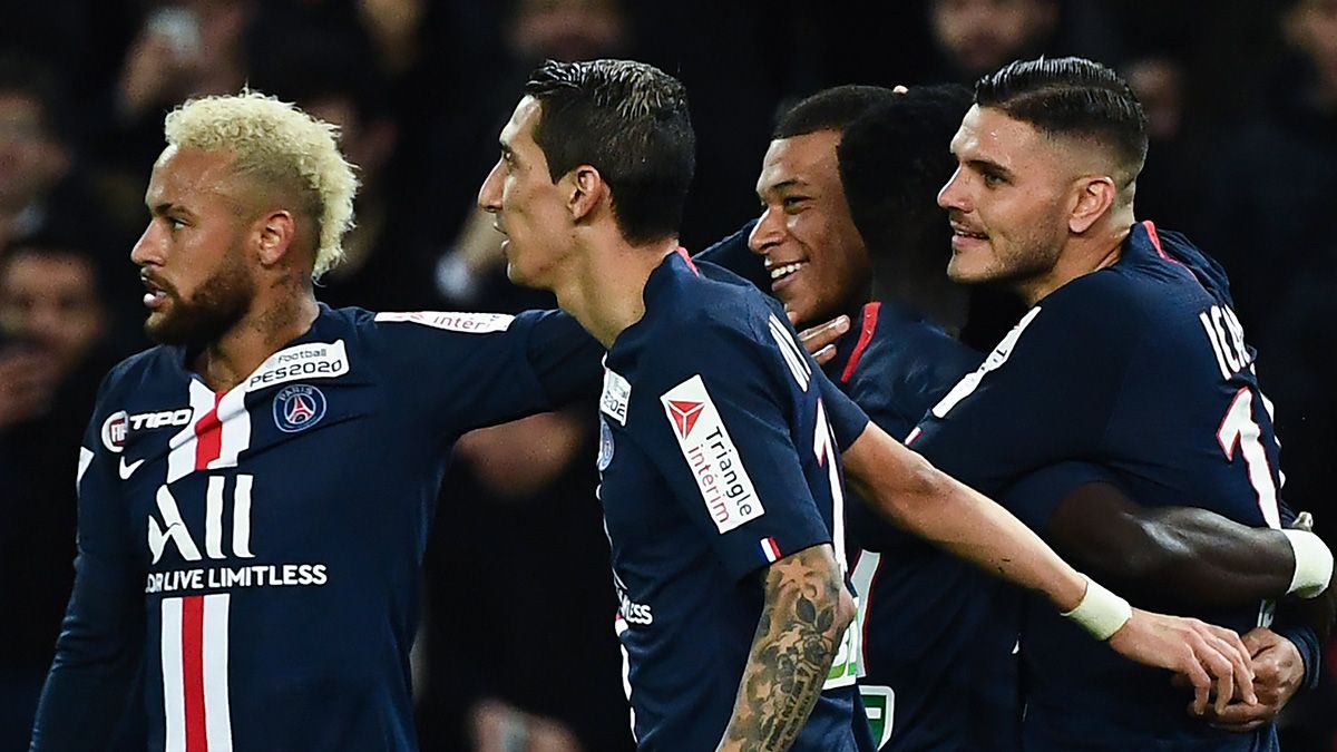 Los jugadores del PSG celebran un gol contra el Saint-Étienne