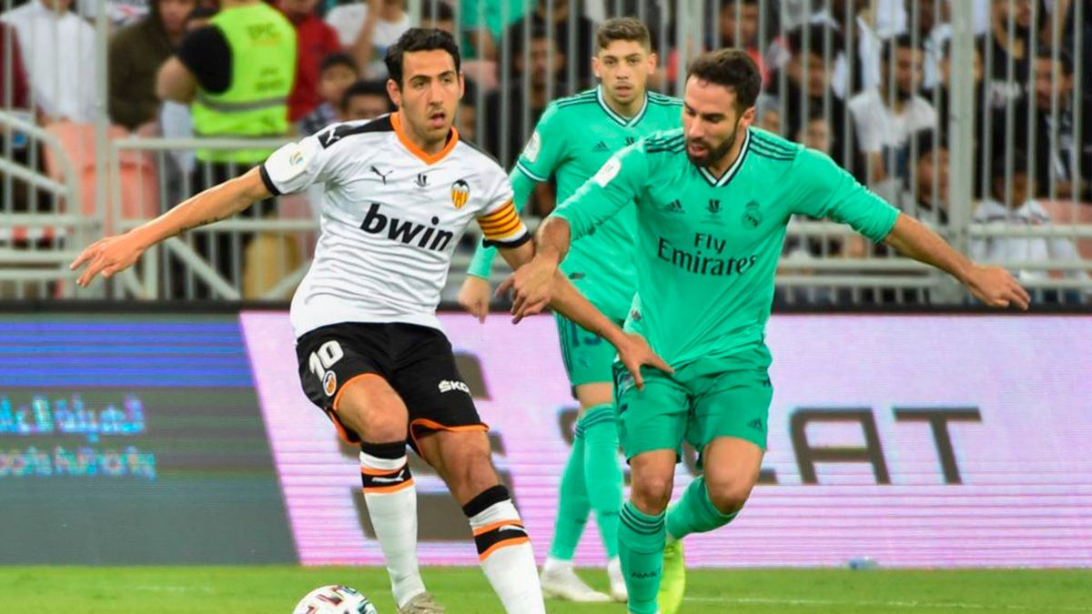 Dani Carvajal en un partido del Real Madrid en la Supercopa de España