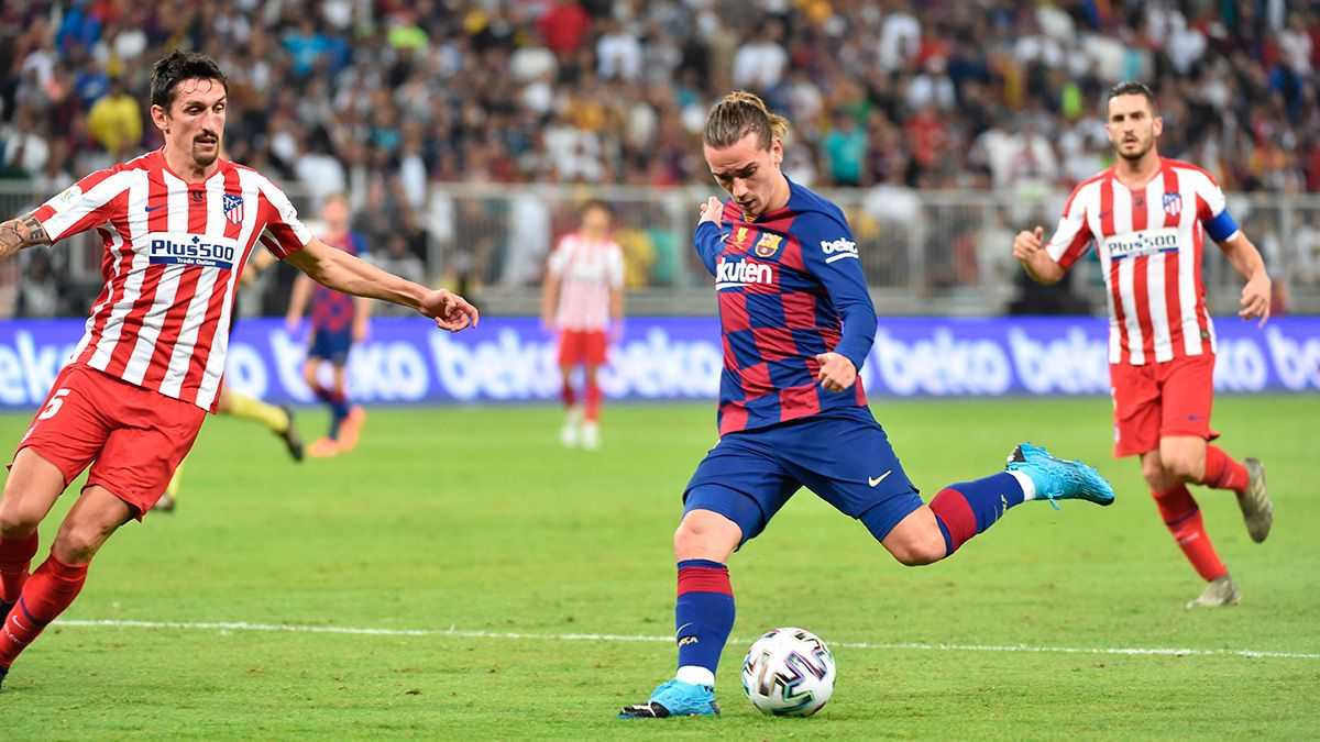 Antoine Griezmann in a match of Barça in the Spanish Supercup