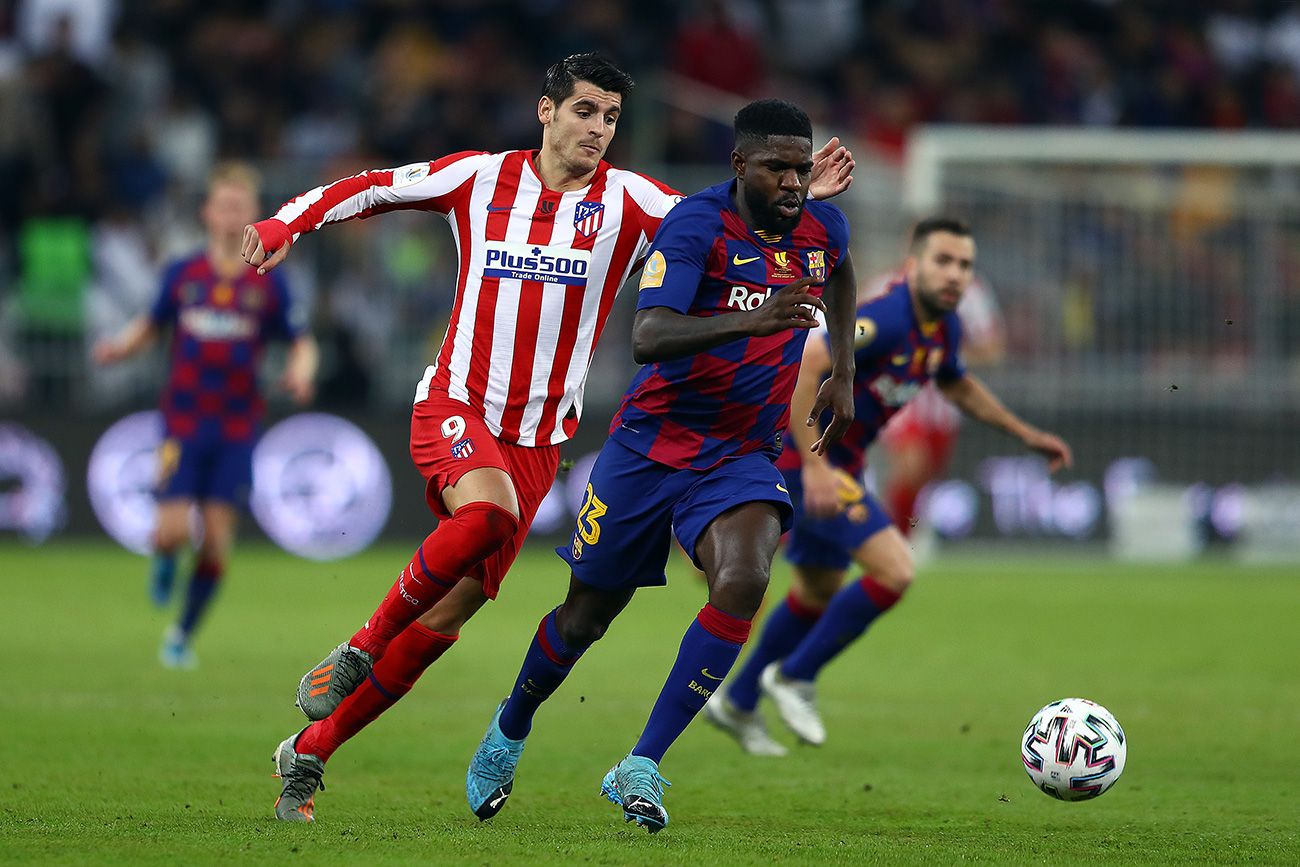 Umtiti In an action of game in the Supercopa