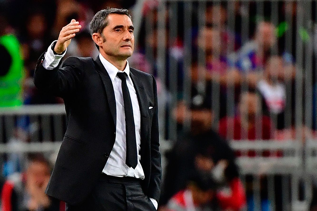 Ernesto Valverde se queja en el partido de Supercopa