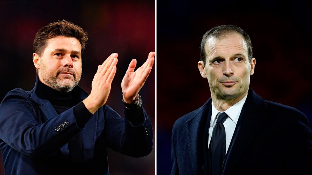 Mauricio Pochettino and Massimiliano Allegri in their stages in Tottenham and Juventus