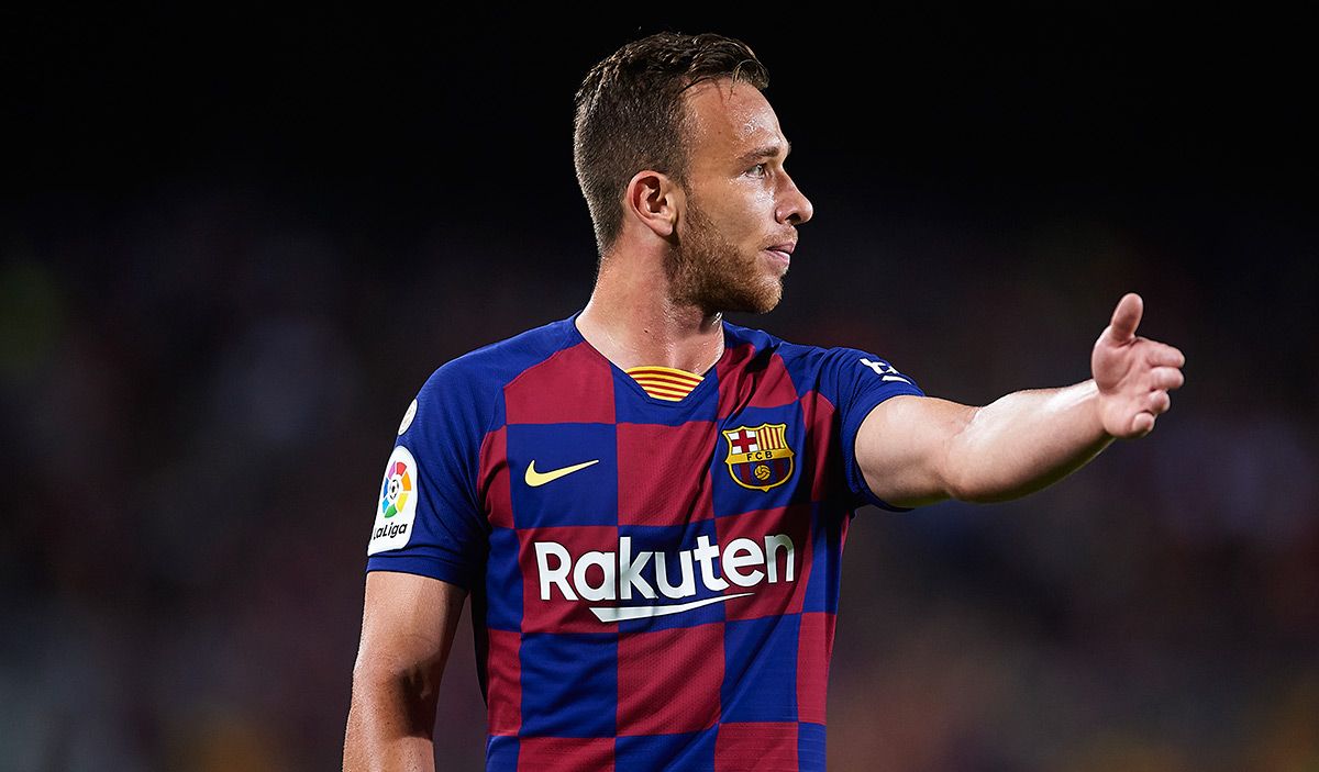 Arthur Melo, durante un partido con el FC Barcelona en el Camp Nou