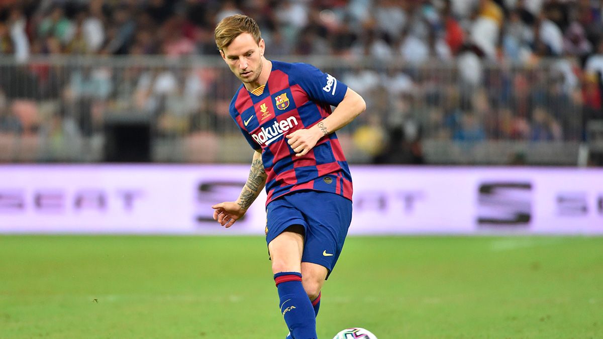 Ivan Rakitic, during a match with the Barça this course