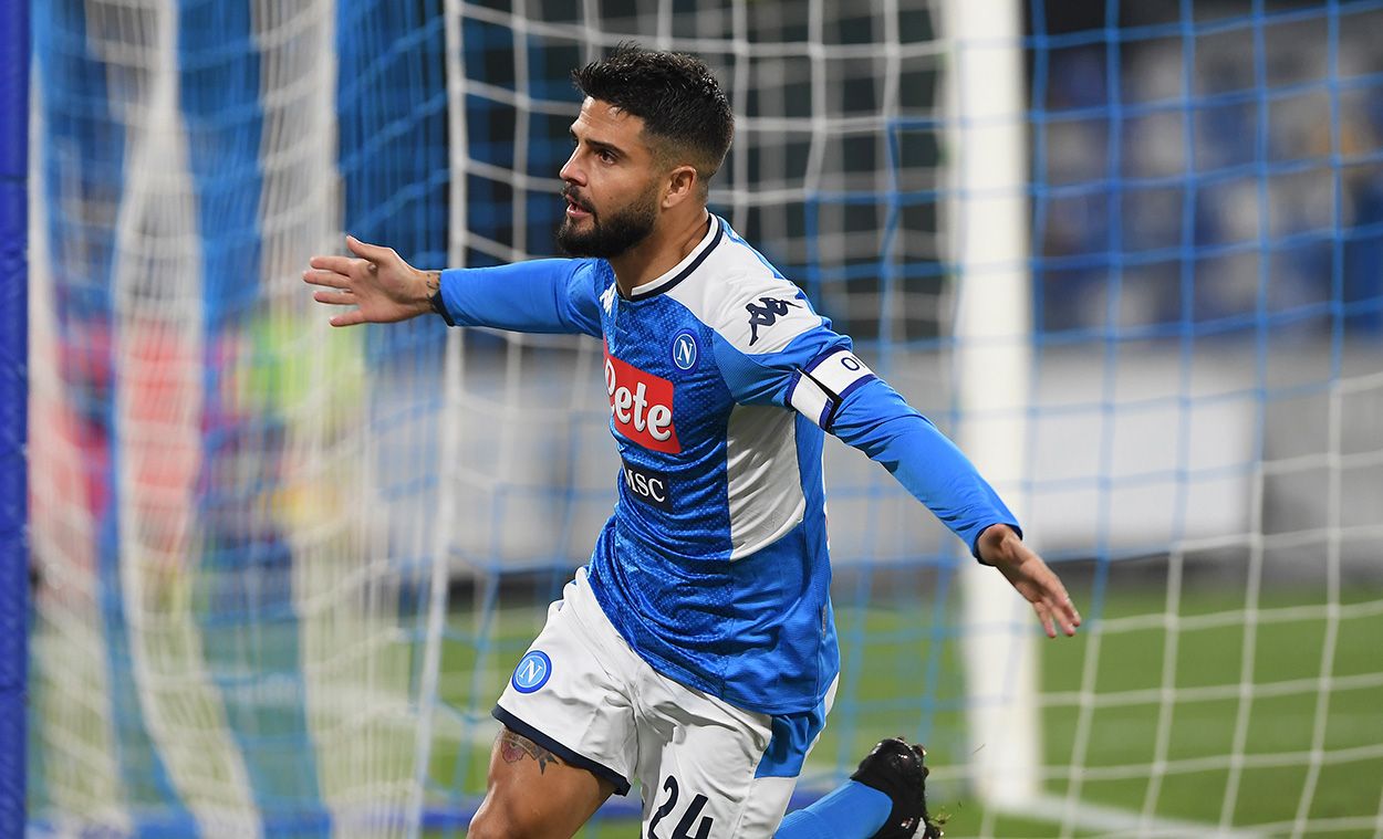 Insigne Celebrates his goal against the Lazio